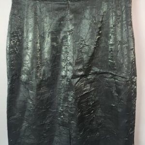 VINTAGE LENA GABRIELLE NY Green Satin Skirt! 27”!